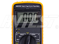 Digital double clamp Phase voltammeter The screen