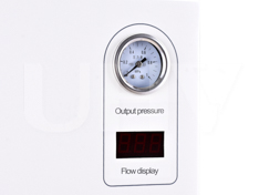 Output pressure, flow display area
